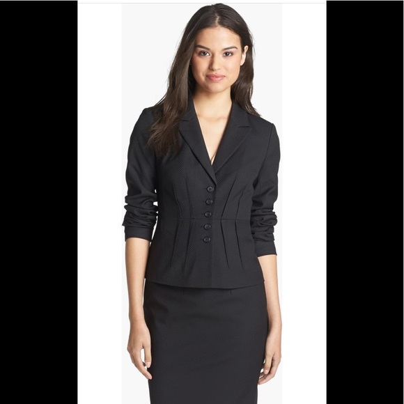 Halogen Pleated Jacquard Suit Jacket Black Combo - Picture 7 of 12